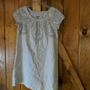 J. Jill Grey Linen Eyelet Dress Small